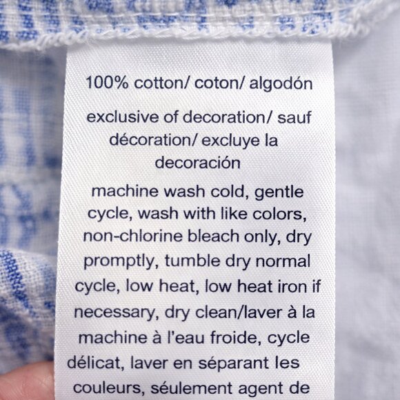 Tommy Hilfiger Blue White Smocked Cross Back Tank Top Size S NEW - Picture 11 of 11